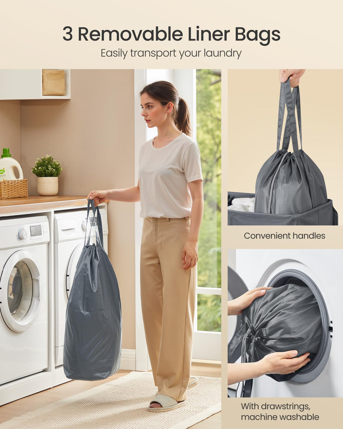 Songmics tough Oxford fabric providing moisture resistance and easy cleaning.