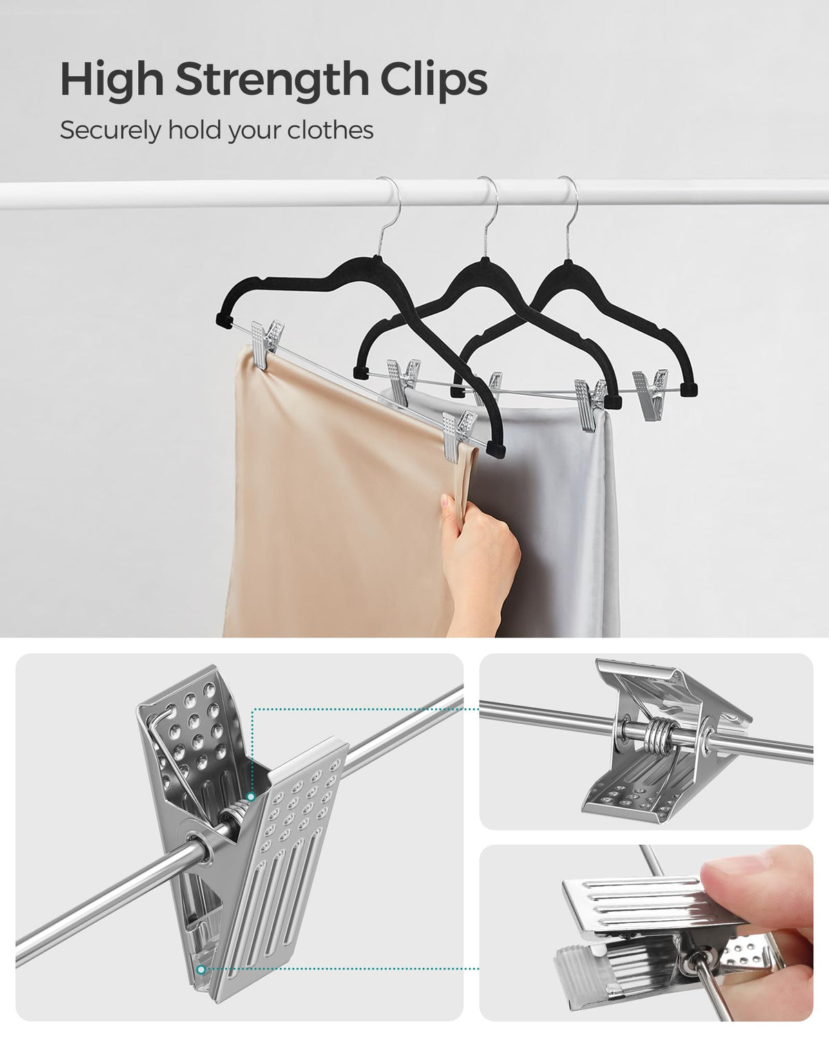 SongMics 20-pack hangers shown in packaging for easy setup