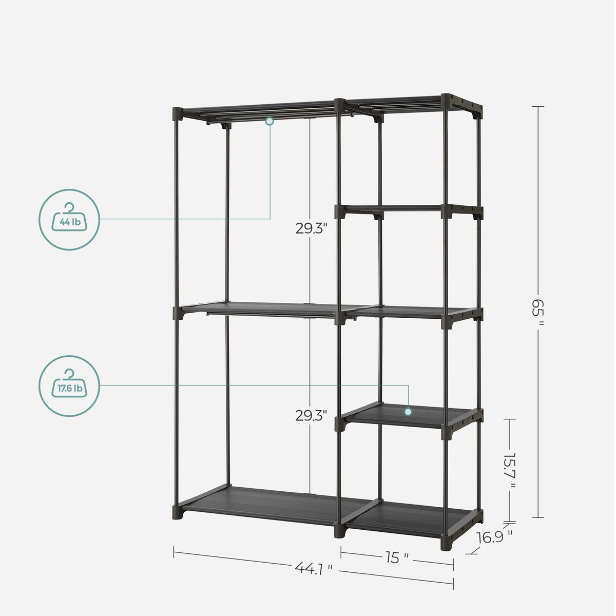 SONGMICS anti-tip kit for safer wall-secured closet setup