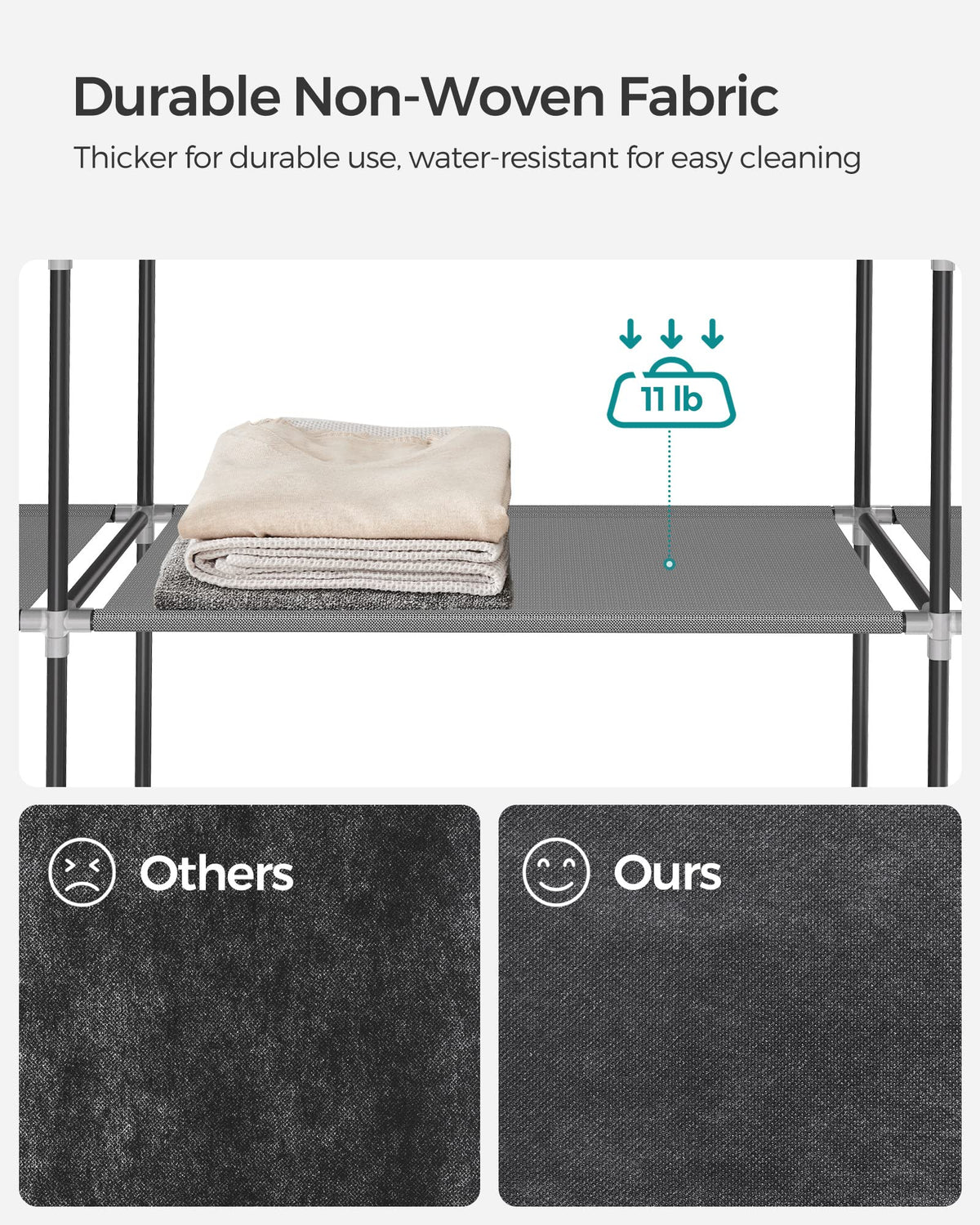 SONGMICS portable closet anti-tip kit adds safety and stability.