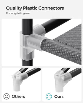 SONGMICS fabric cover protects clothes inside the wardrobe.