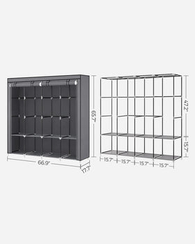 SONGMICS portable closet offers up to 47.2 inches hanging height for long garments.