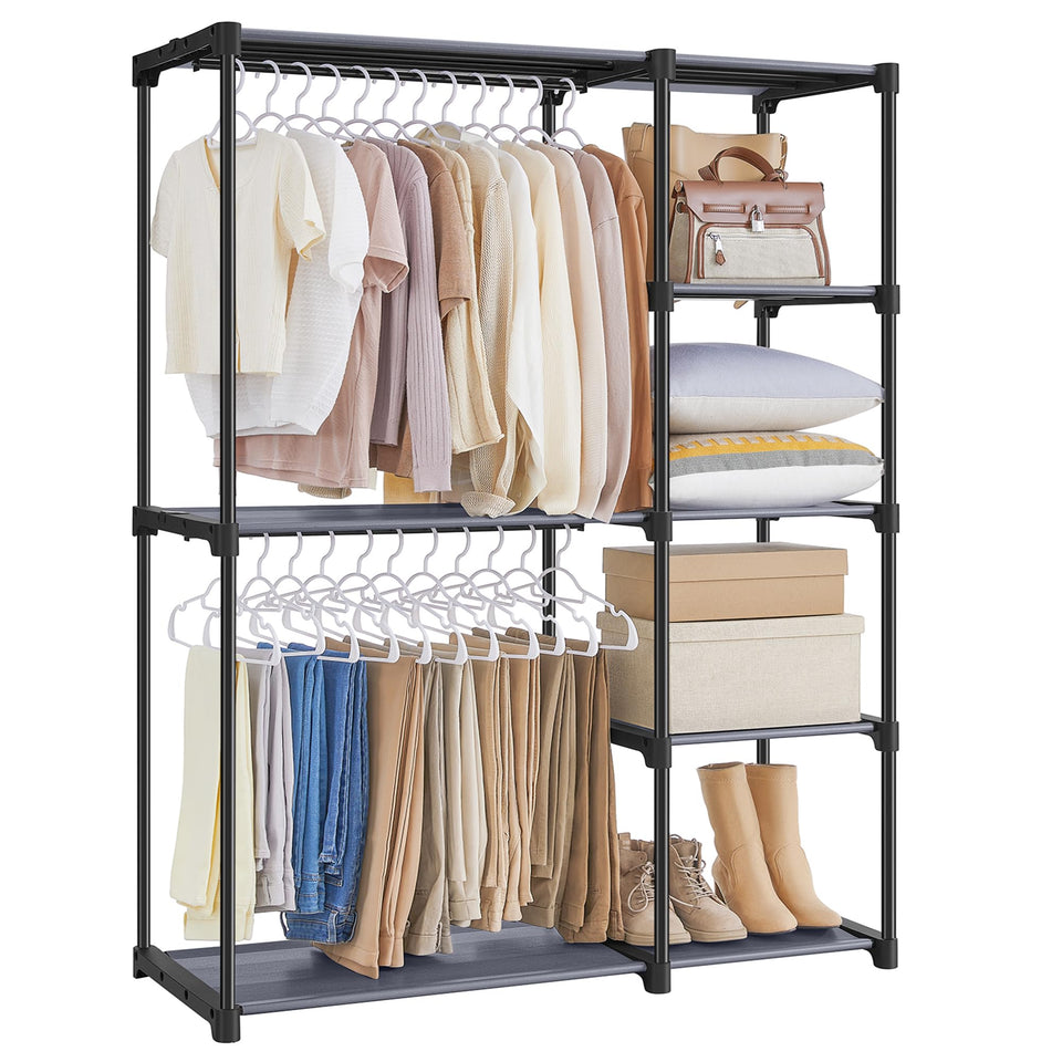 SONGMICS portable closet overview shows ample storage for clothes and accessories.