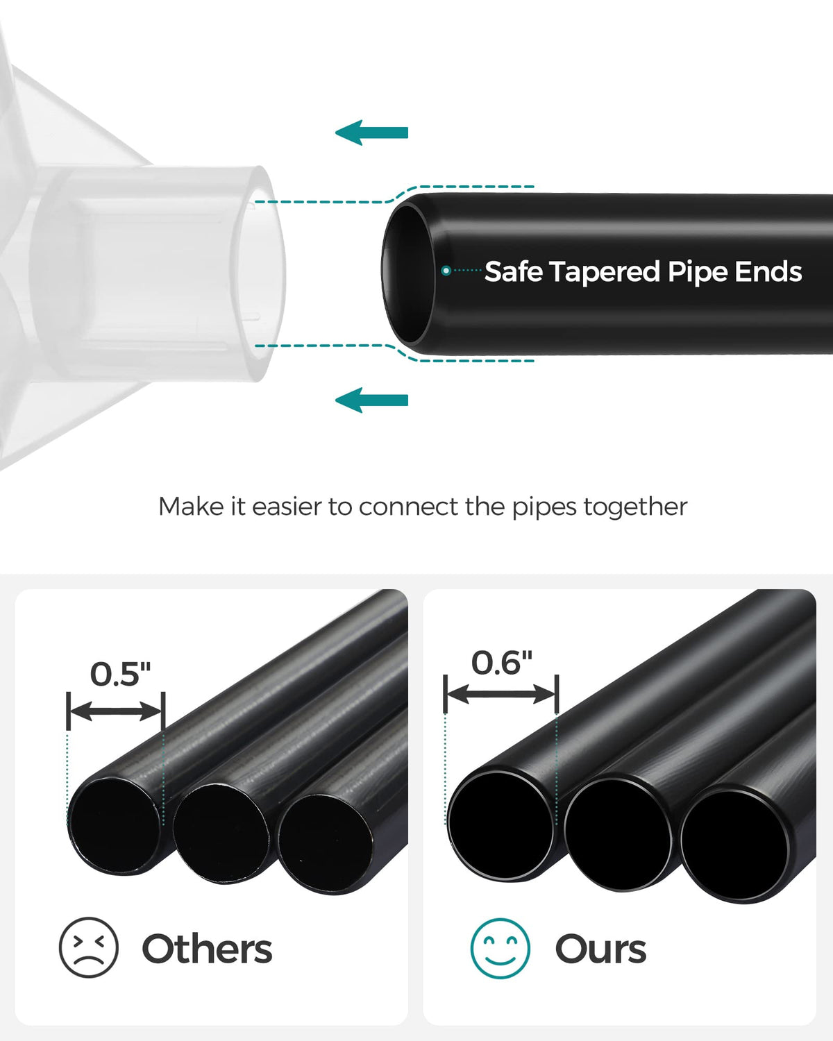 SONGMICS portable closet side pockets keep small items organized.