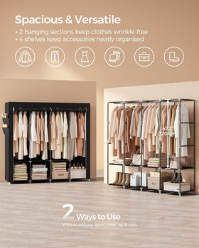 SONGMICS closet side pockets store small items like socks.