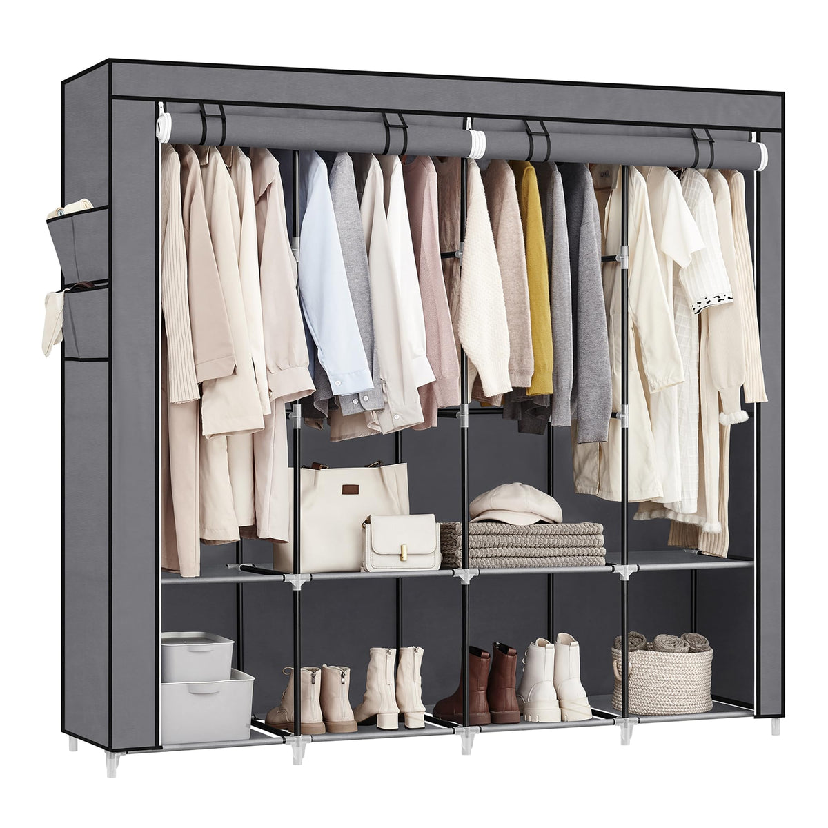 SONGMICS portable closet with steel-tube assembly for sturdy support.