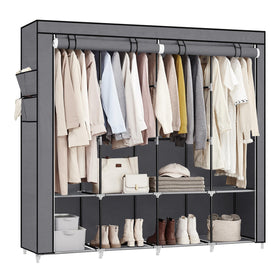 SONGMICS portable closet with steel-tube assembly for sturdy support.