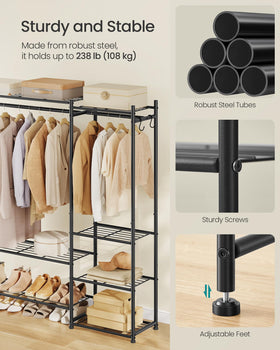 SONGMICS rust-resistant finish keeps the black unit looking new.