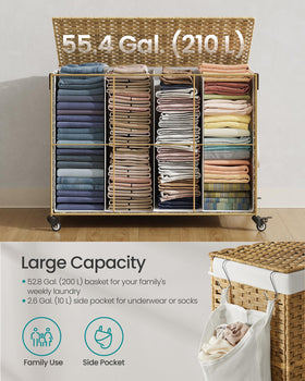 SONGMICS pull handle and brakes secure the unit during use