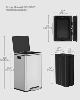SongMics removable inner bucket simplifies cleaning and maintenance routines.