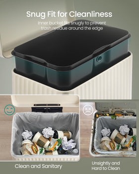 Songmics removable inner bucket for easy liner changes and cleaning.