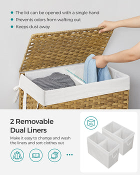 SONGMICS removable liner bags enable quick bag swaps and easy cleaning.
