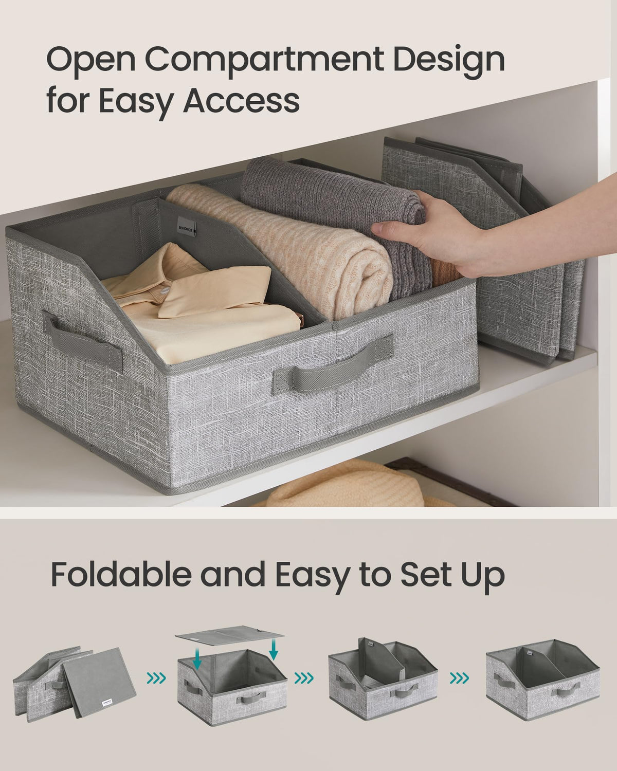 SONGMICS foldable design for versatile room use