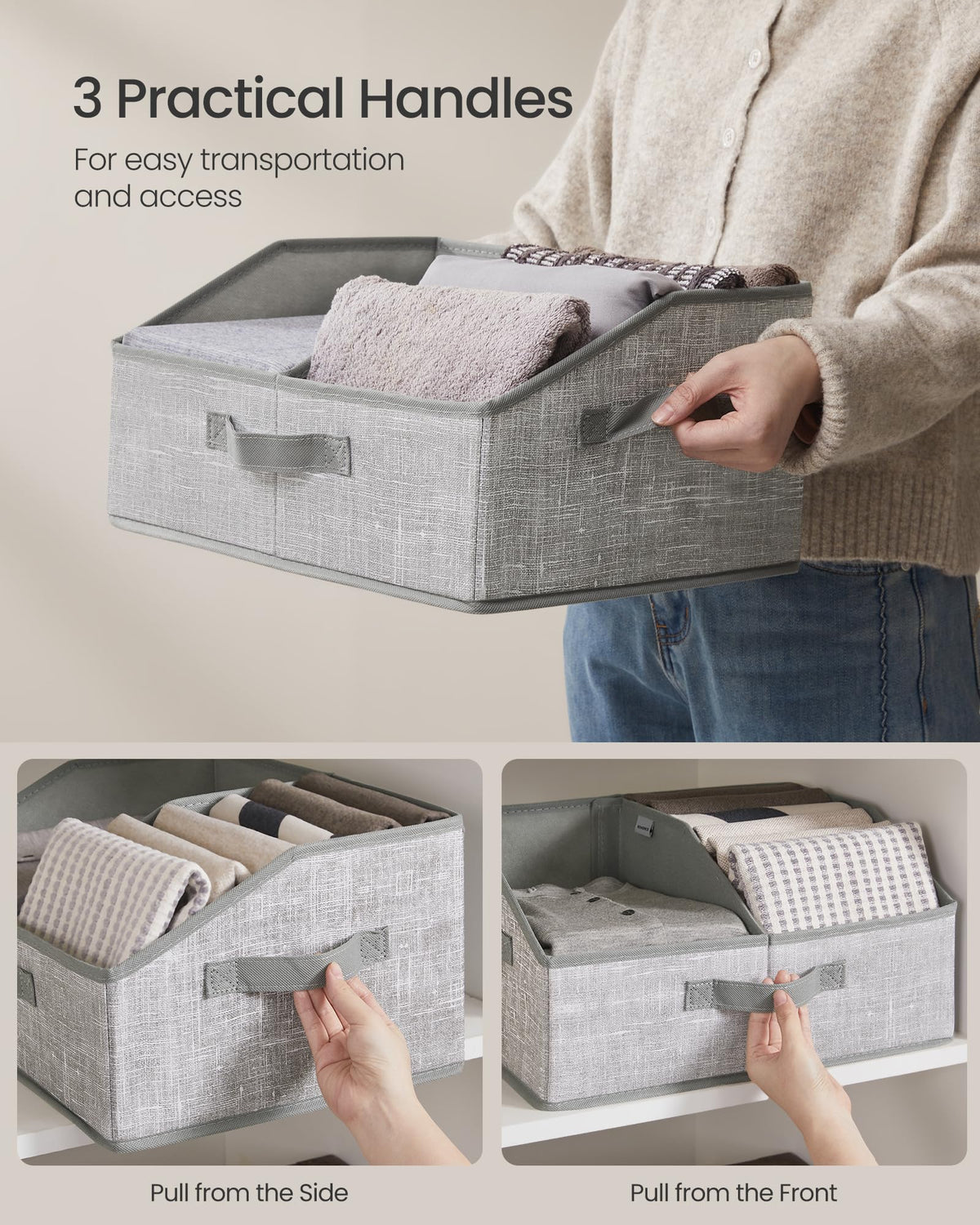 SONGMICS three handles enable easy pulling from sides