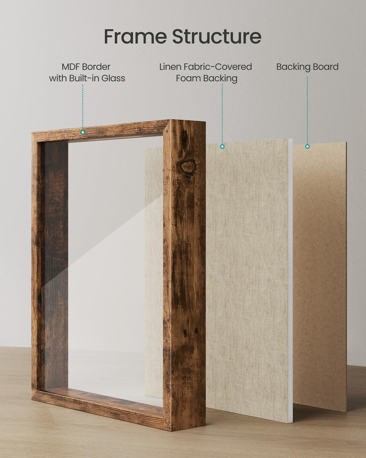 Frame depth of 1.5 inches creates a prominent keepsake vignette