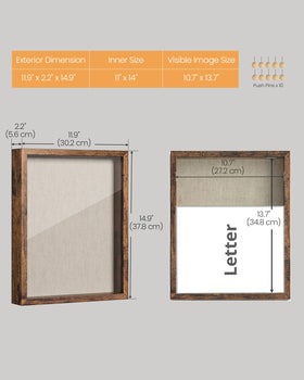 Linen fabric backing provides a soft gallery-style backdrop