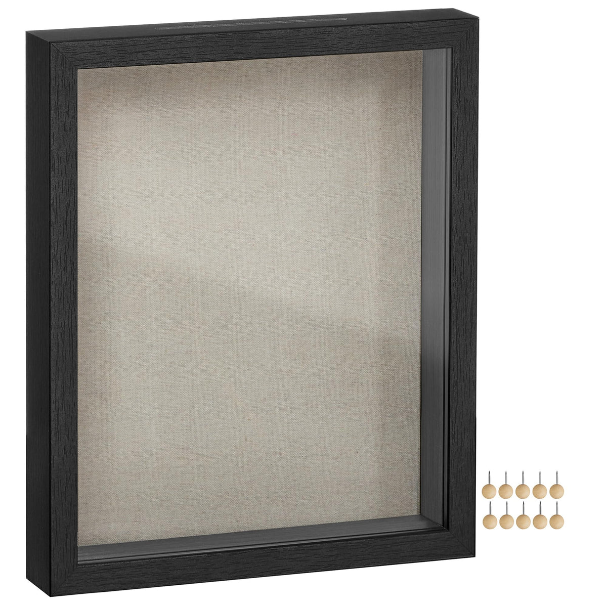 SONGMICS 11x14 shadow box frame in black with top-loading access for easy memories display