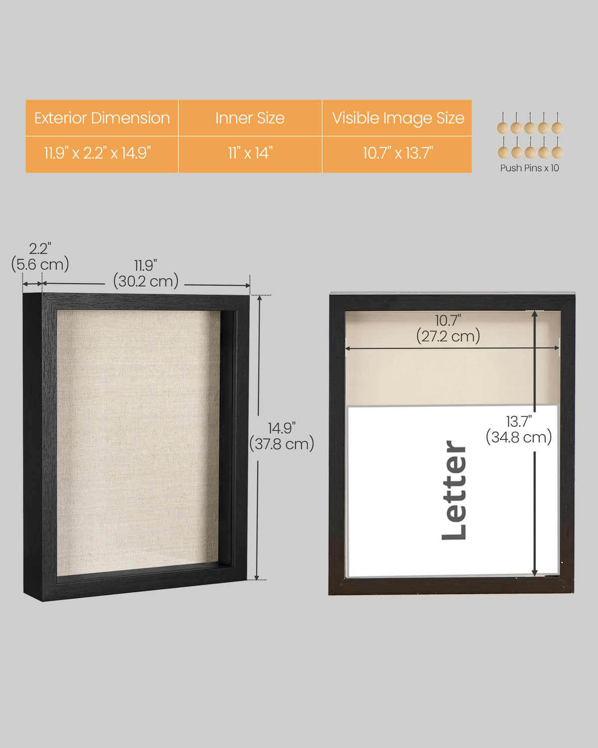 SONGMICS linen-backed interior highlighting photographs with a refined backdrop
