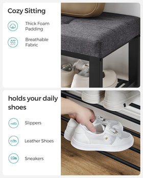 SONGMICS Shoe Bench entryway-setup fits small spaces without clutter