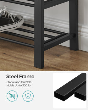 SONGMICS Shoe Bench metal-frame provides sturdy daily support