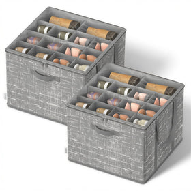 SongMICS shoe organizer 2-pack with clear lid keeps shoes visible and accessible.
