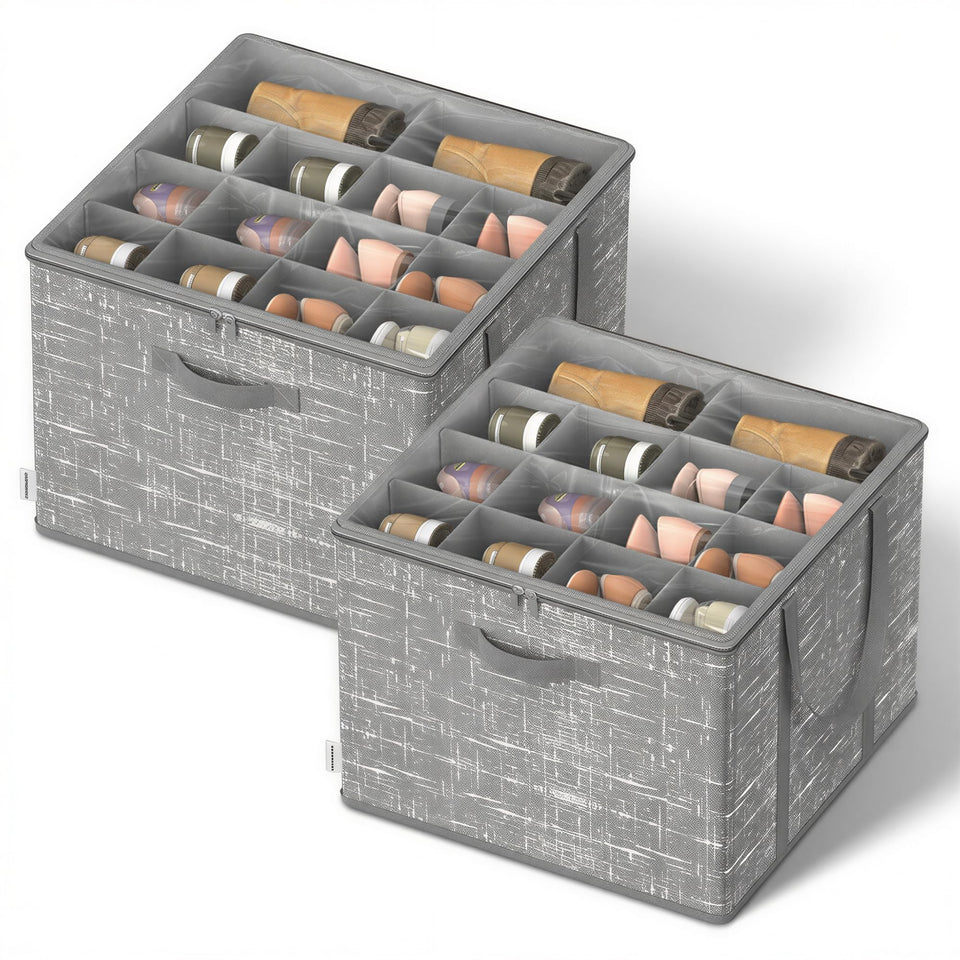 SongMICS shoe organizer 2-pack with clear lid keeps shoes visible and accessible.