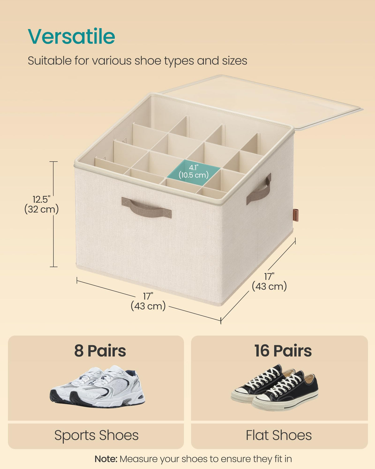 SongMICS clear lid protects shoes from dust while maintaining visibility.