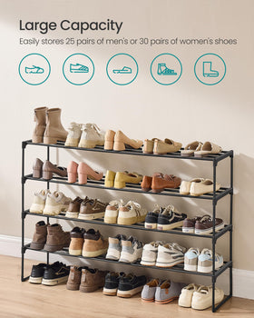 SONGMICS 4-tier with dimensions 11.8 x 46.1 x 28.4 inches.