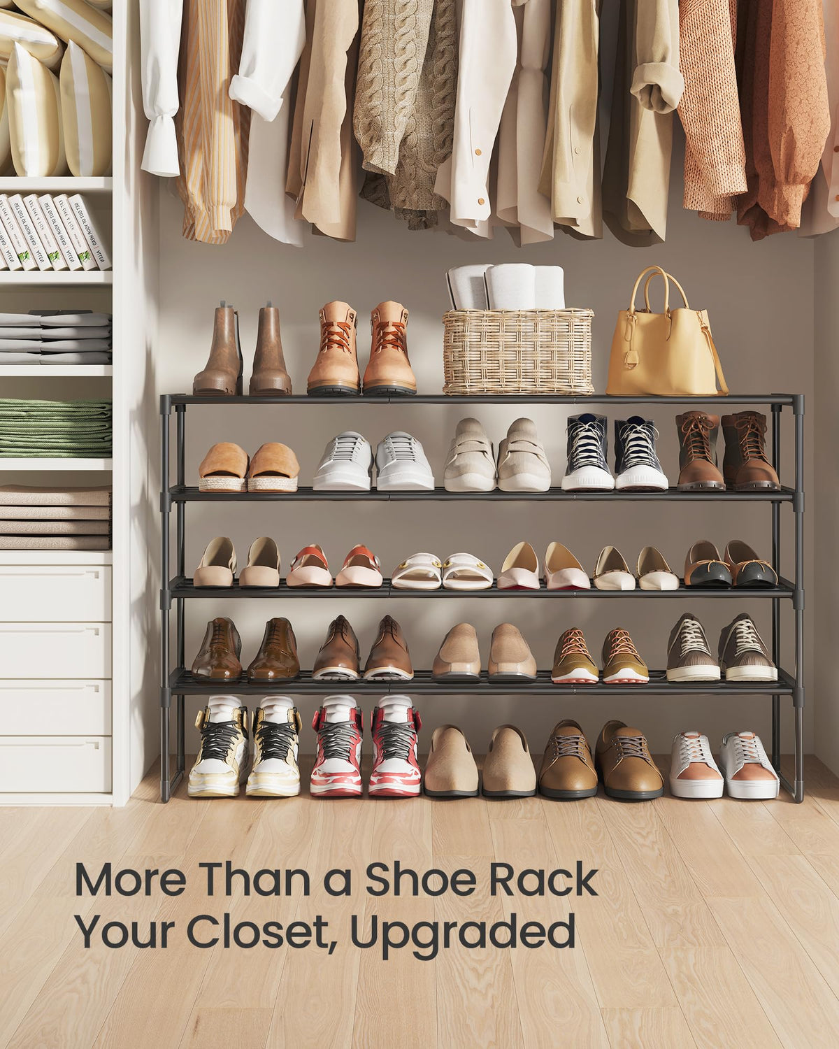 SONGMICS each tier supports up to 22 lb for sturdy storage.