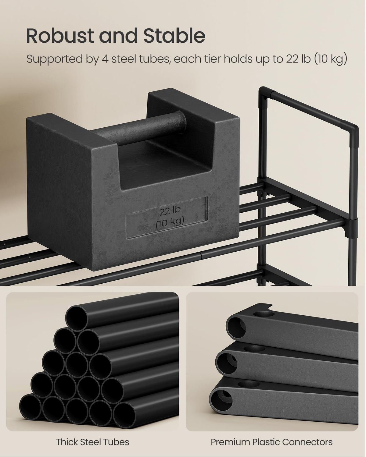 SONGMICS easy assembly with no tools required for quick setup.