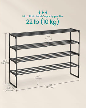SONGMICS metal construction provides durability and reliable support for footwear.