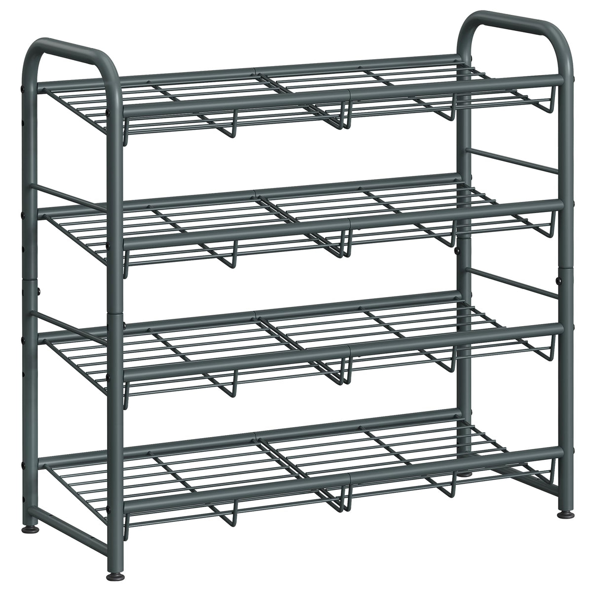 Songmics 4-tier metal shoe rack on sturdy frame for neat closet storage