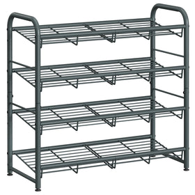 Songmics 4-tier metal shoe rack on sturdy frame for neat closet storage