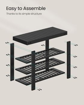 SONGMICS shoe rack bench easy assembly enables quick setup.