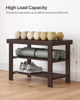 SONGMICS shoe rack bench during assembly with clear instructions.