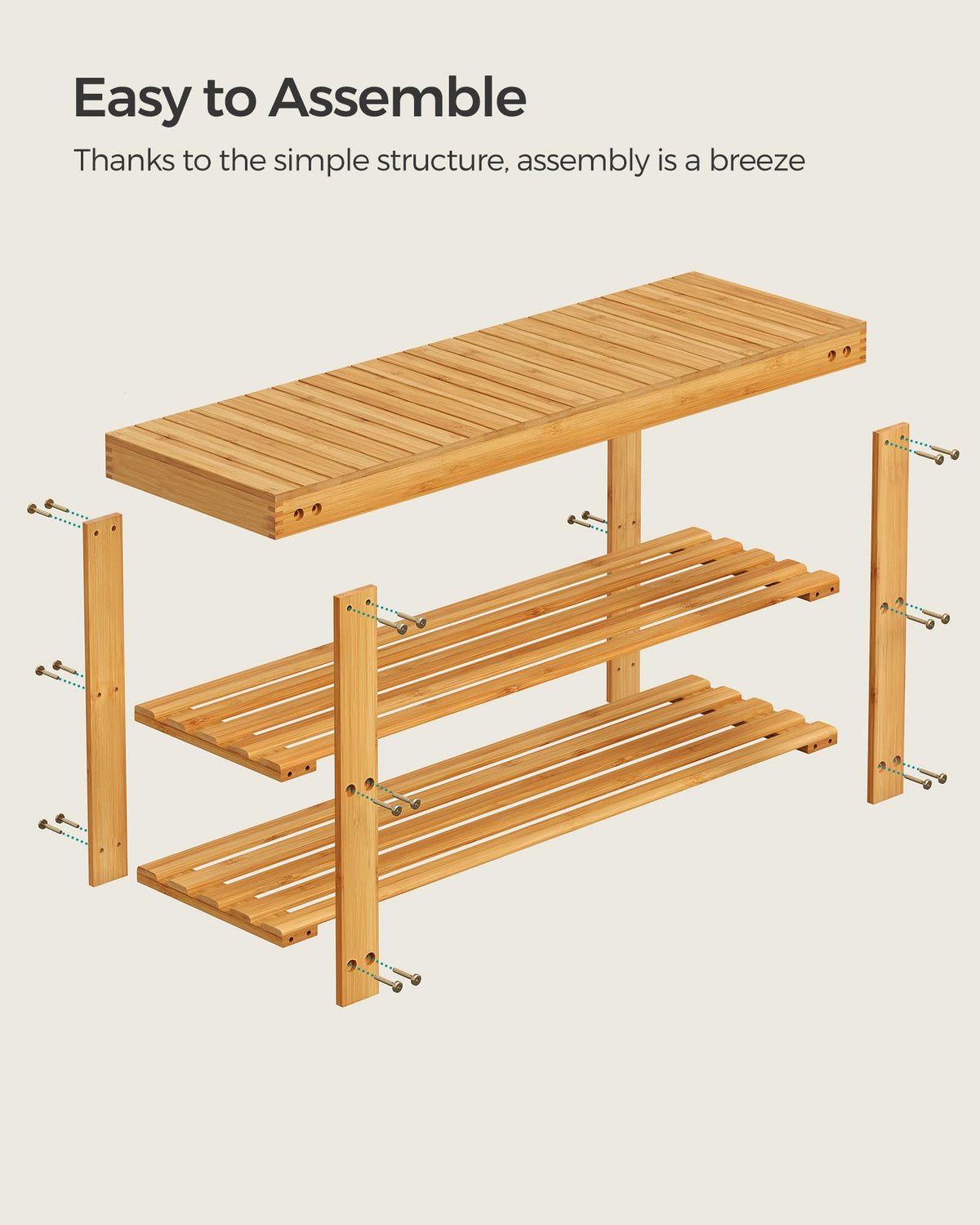 SONGMICS shoe rack bench easy-assembly with clear instructions for quick setup