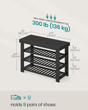 SONGMICS shoe rack bench living room side table doubles as a compact surface.