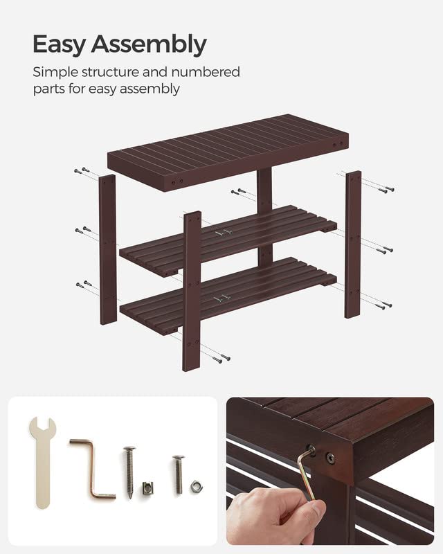 SONGMICS shoe rack bench multipurpose use as side table or plant stand.