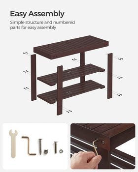 SONGMICS shoe rack bench multipurpose use as side table or plant stand.
