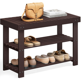SONGMICS shoe rack bench top panel with space for bags and essentials.