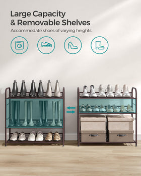 SongMics shoe rack bottom storage space for extra items