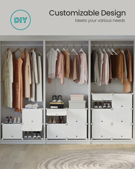 Songmics 8-tier rack configured in hallway for versatile organization