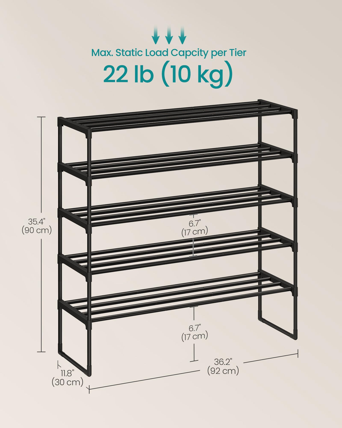 Songmics easy assembly with no tools required.