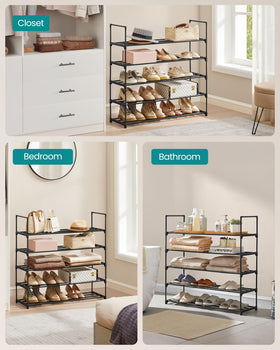 Songmics easy-to-clean coating keeps shelf looking new.