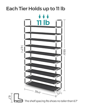 SONGMICS entryway organization in hallway with clear visibility.