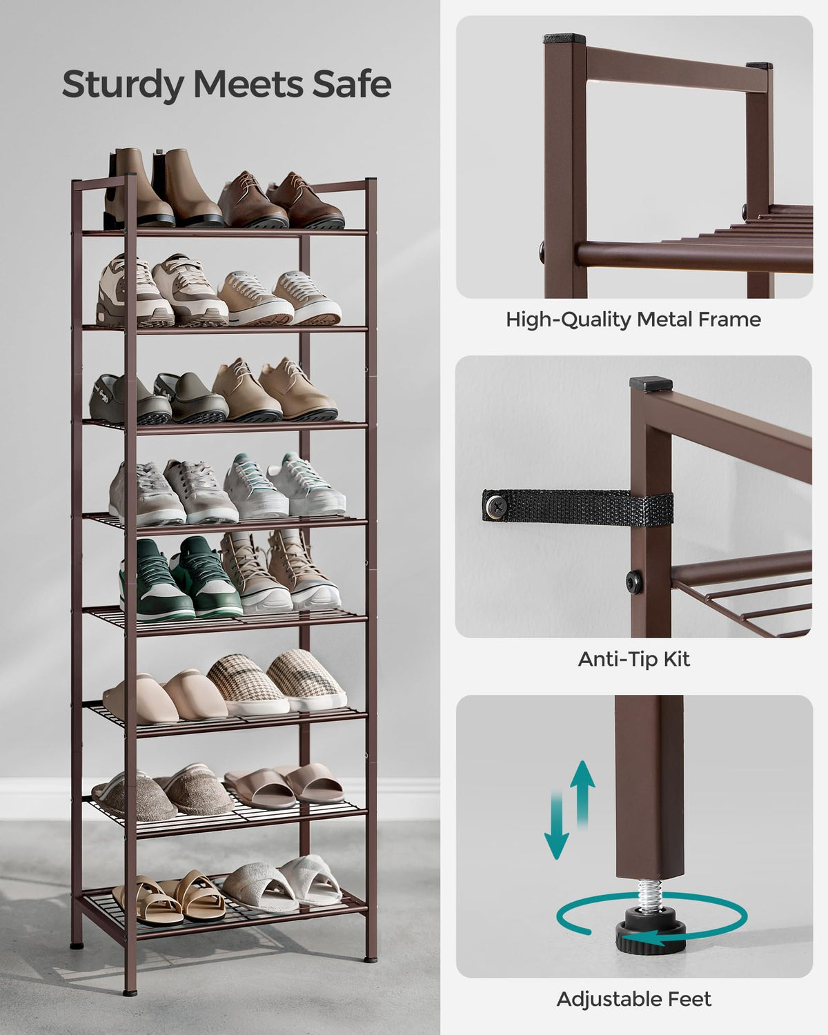 SONGMICS entryway storage solution fits small spaces and keeps shoes organized