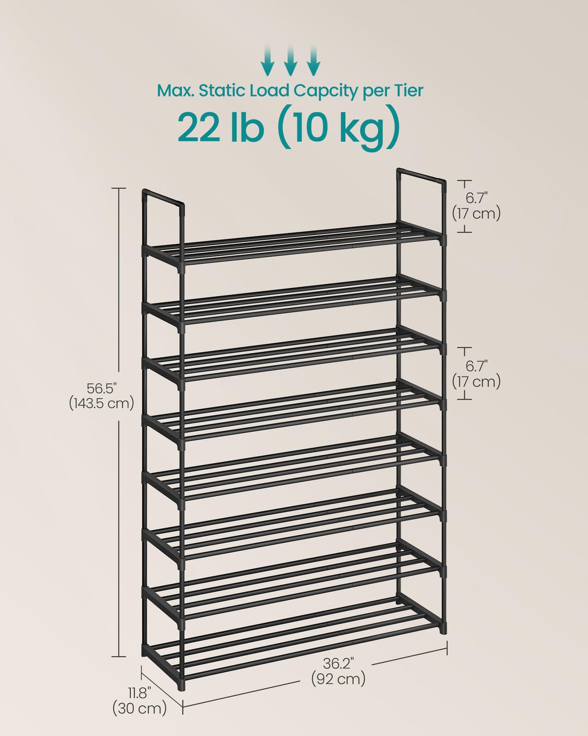 SONGMICS coated surface cleans quickly for low-maintenance storage.