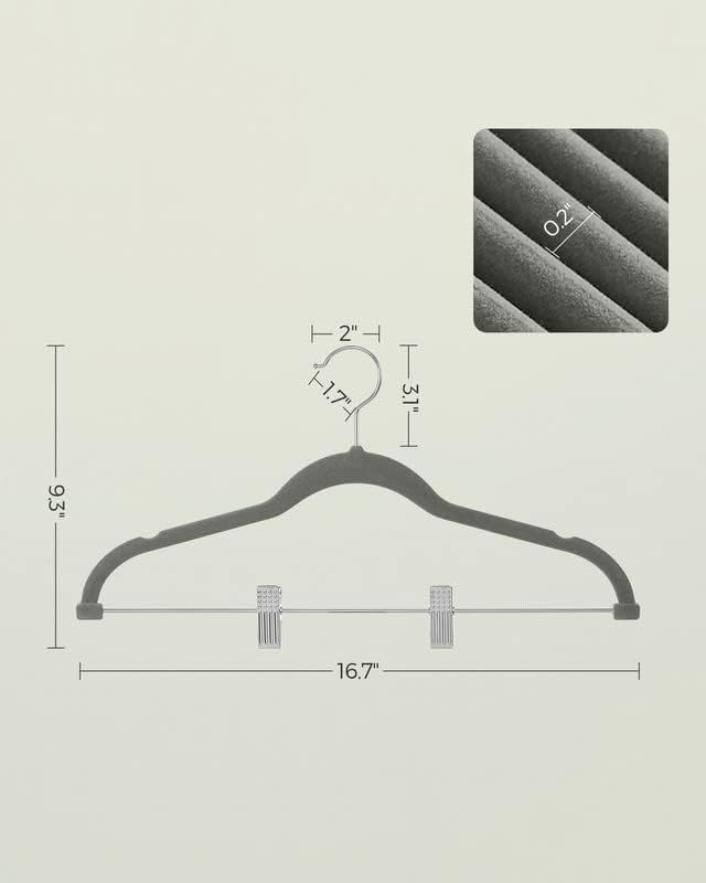 SONGMICS shoulder-grooved velvet hanger for tanks