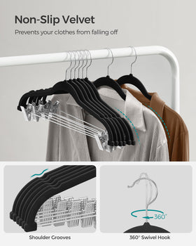SongMics velvet hanger grooves cradle tank tops and underwear securely