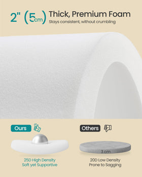 Songmics slate-gray fabric texture enhances durable, comfortable footrest.